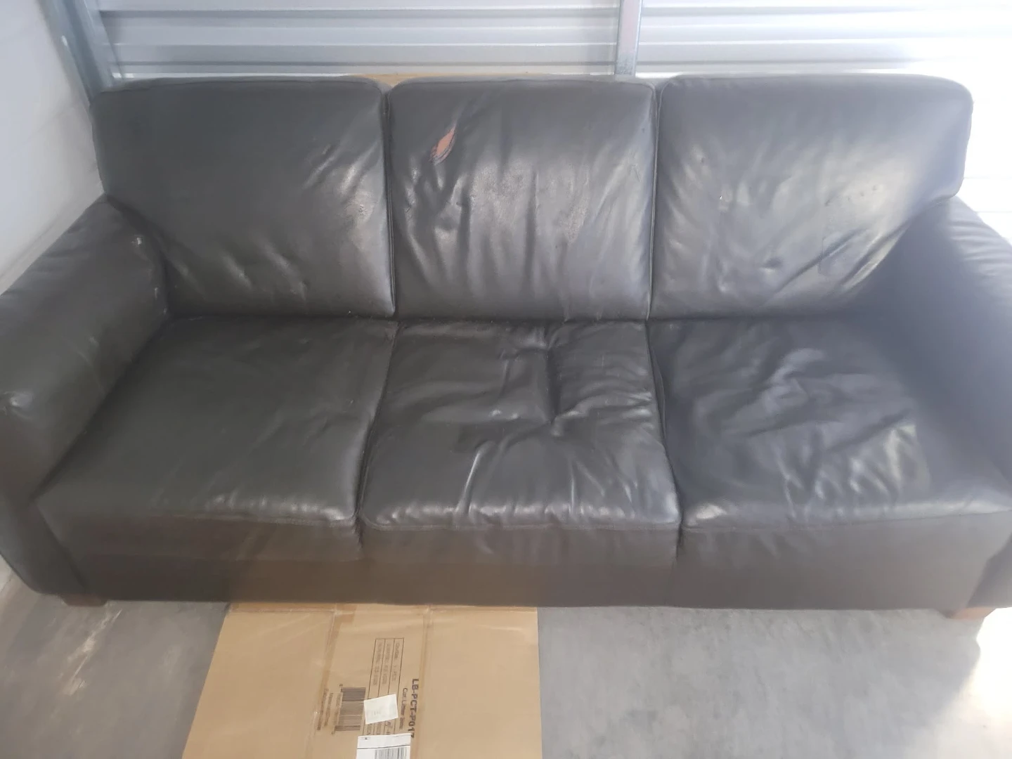 Dark Brown Leather Sofa