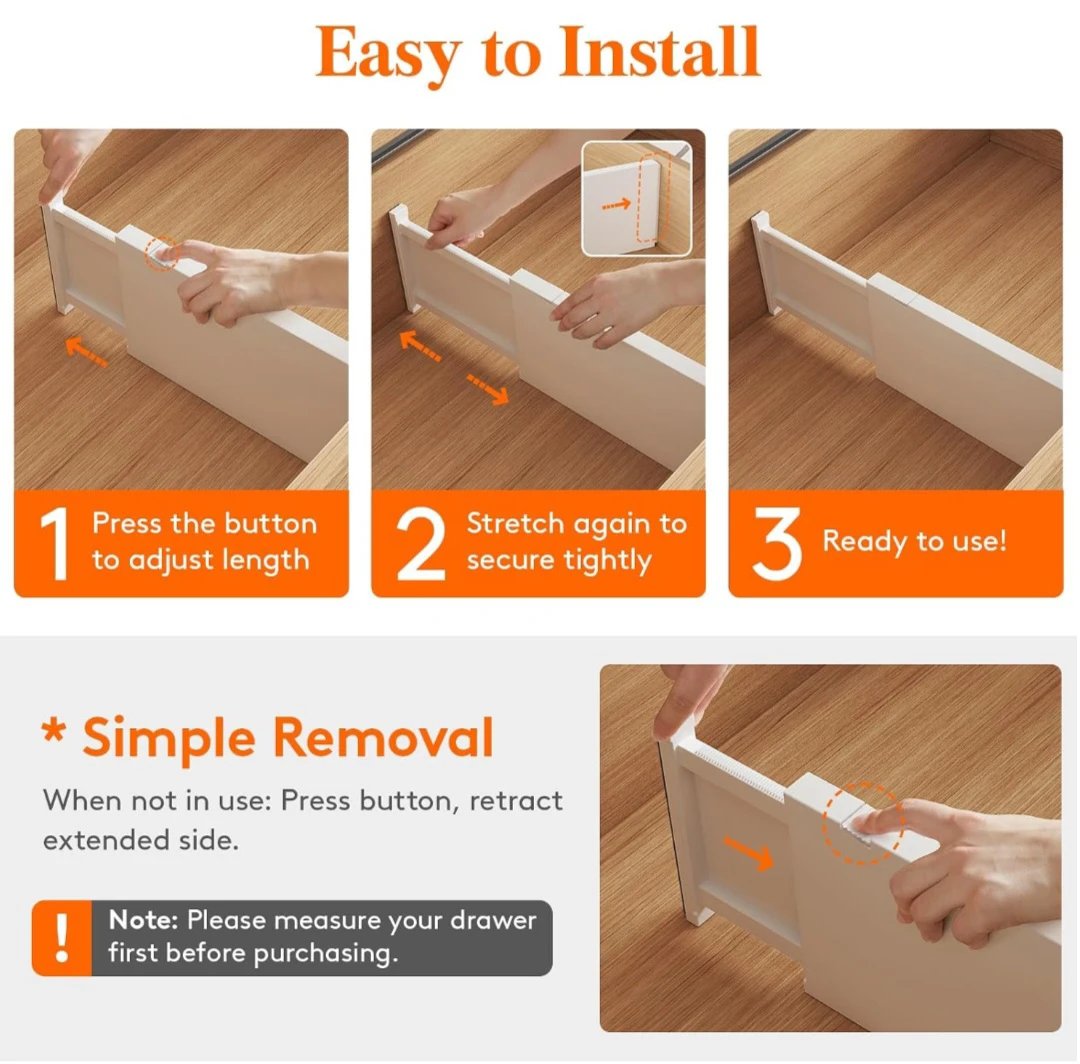 12 Pcs - Lifewit White Drawer Dividers - photo 5