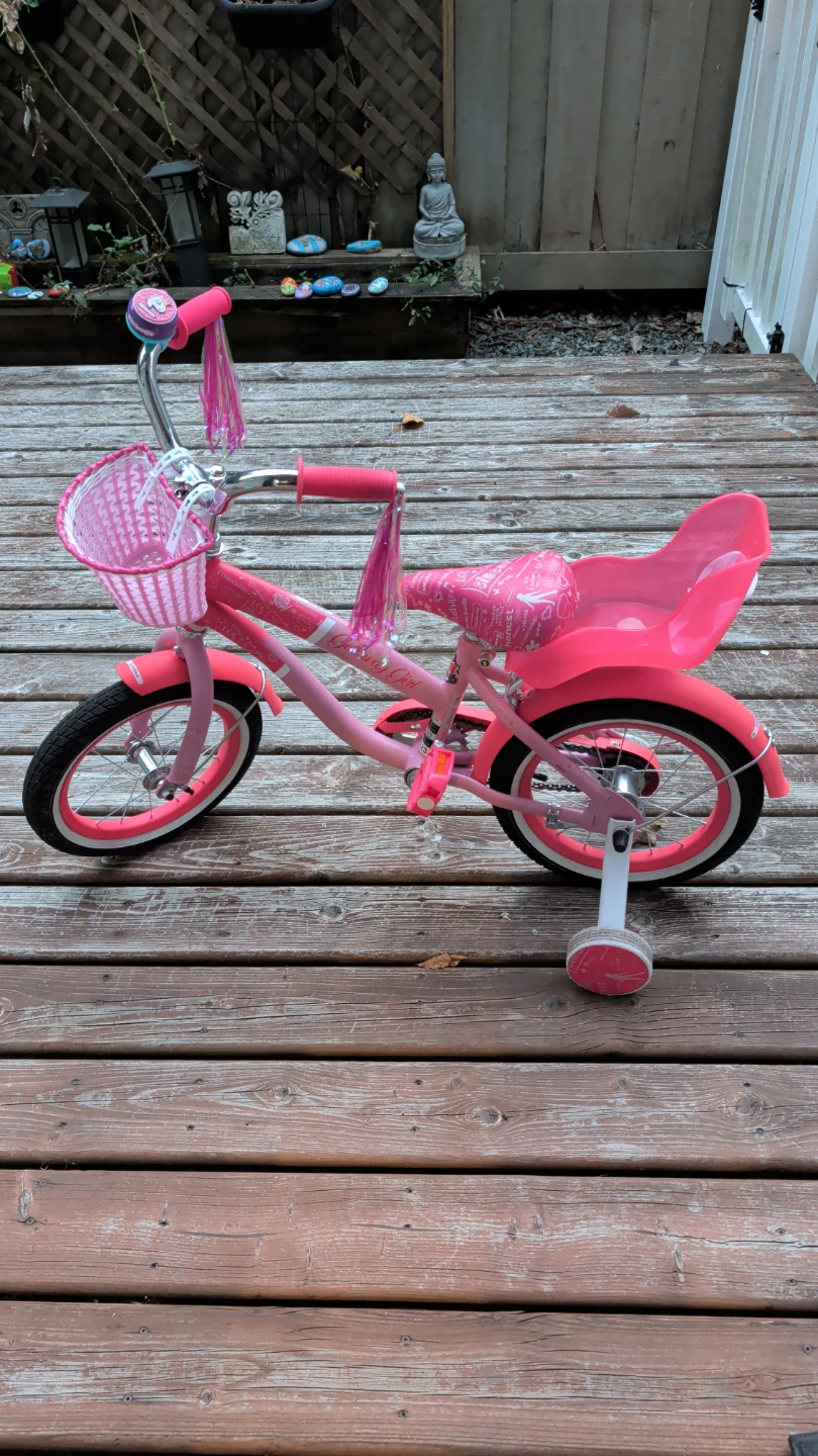 Pink "Sweet Girl" Kids Bicycle with Training Wheels
