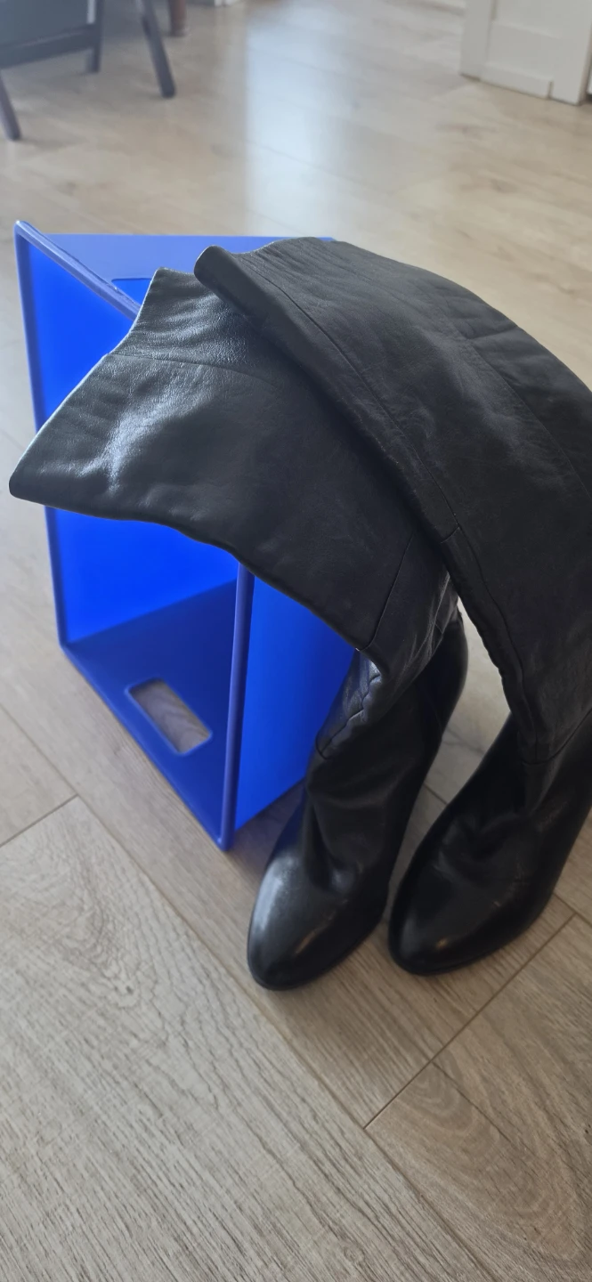 Black Leather Knee-High Boots - Size 8.5 - photo 2
