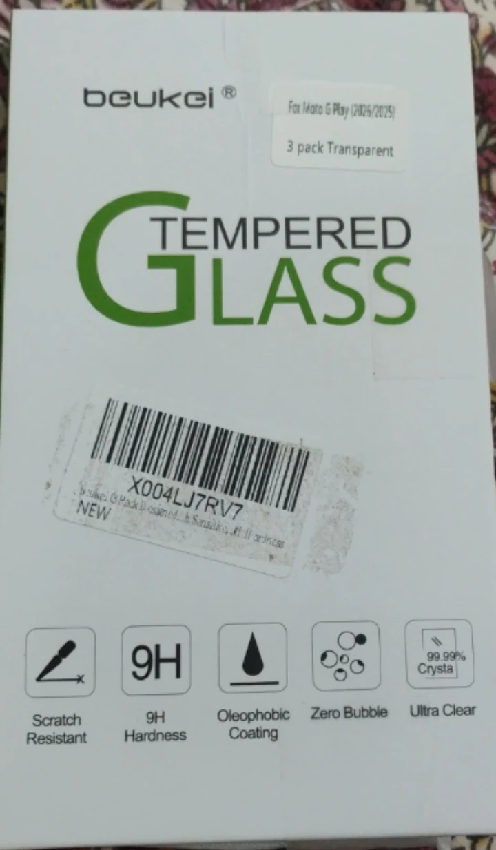 Beukei Tempered Glass Screen Protector for Moto G Play (2 Pack)