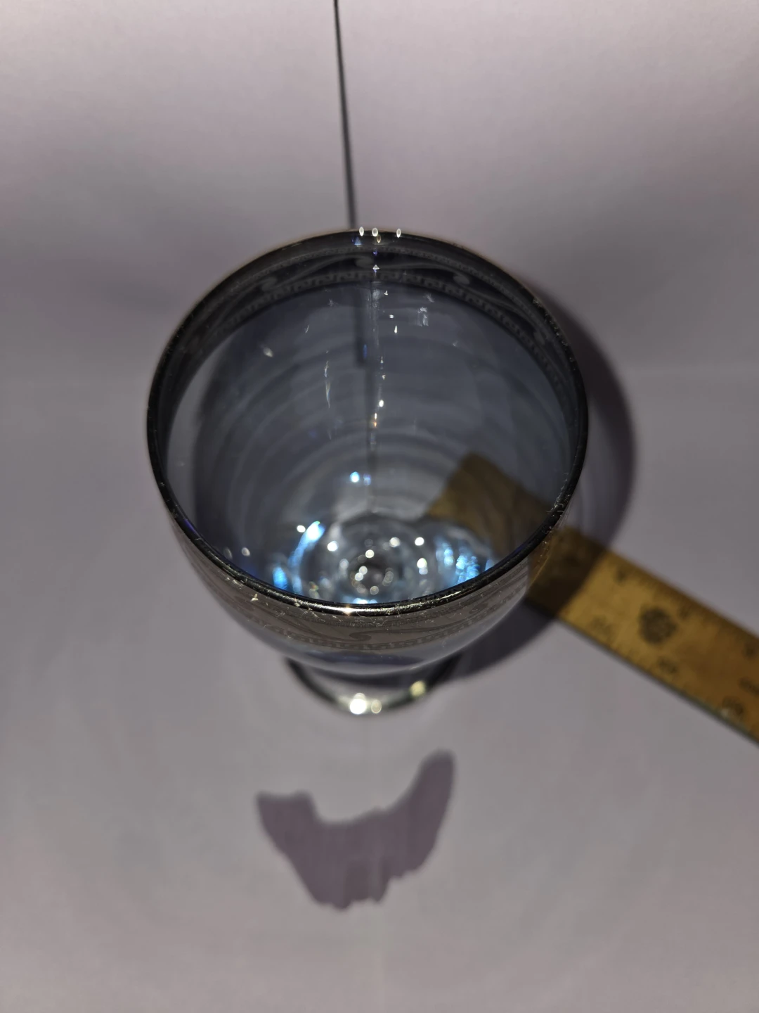 Blue Glass Goblet with Silver Rim - photo 2