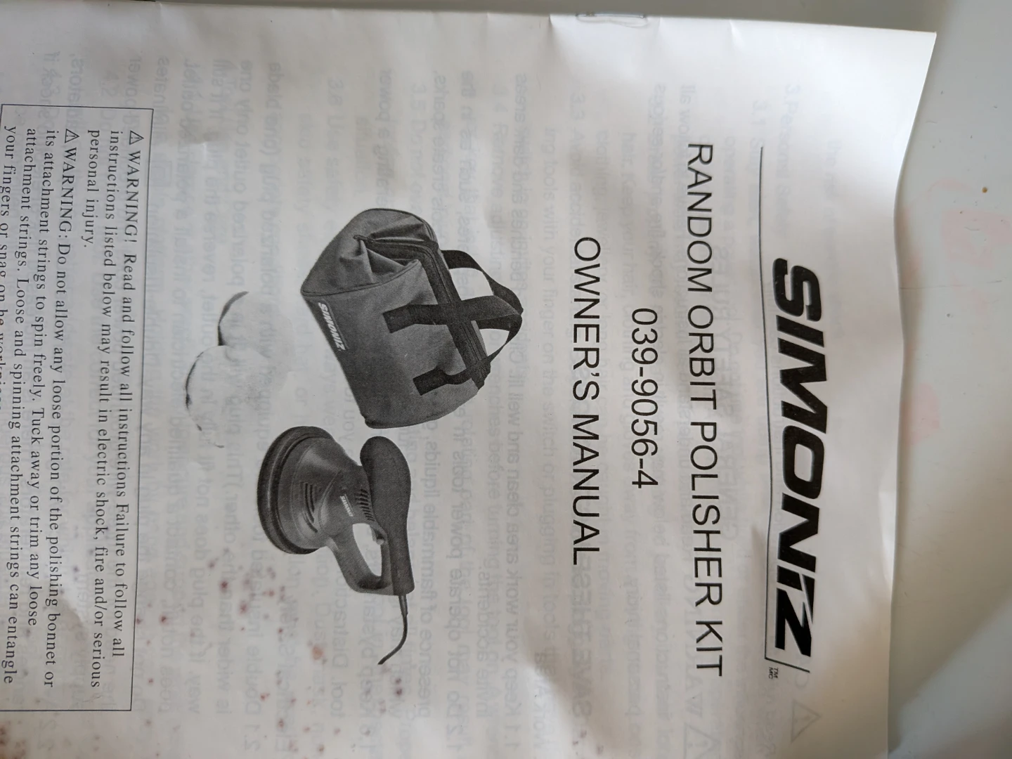 Simoniz 8" Random Orbit Polisher Kit with Bag - photo 4