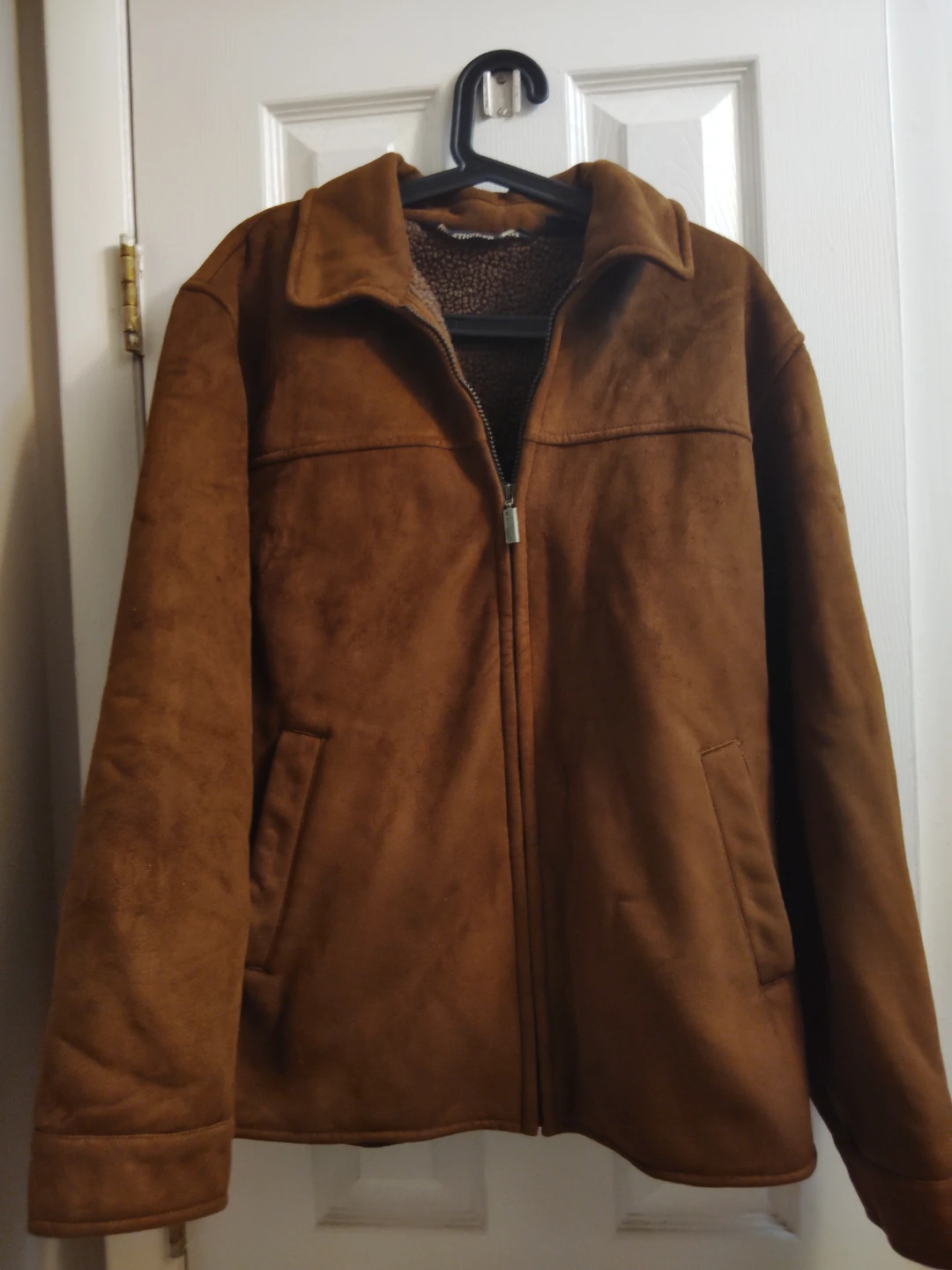 Men’s Weatherproof Faux Suede Sherpa-Lined Jacket - Size M