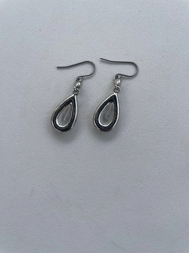 Teardrop Crystal Dangle Earrings - photo 2
