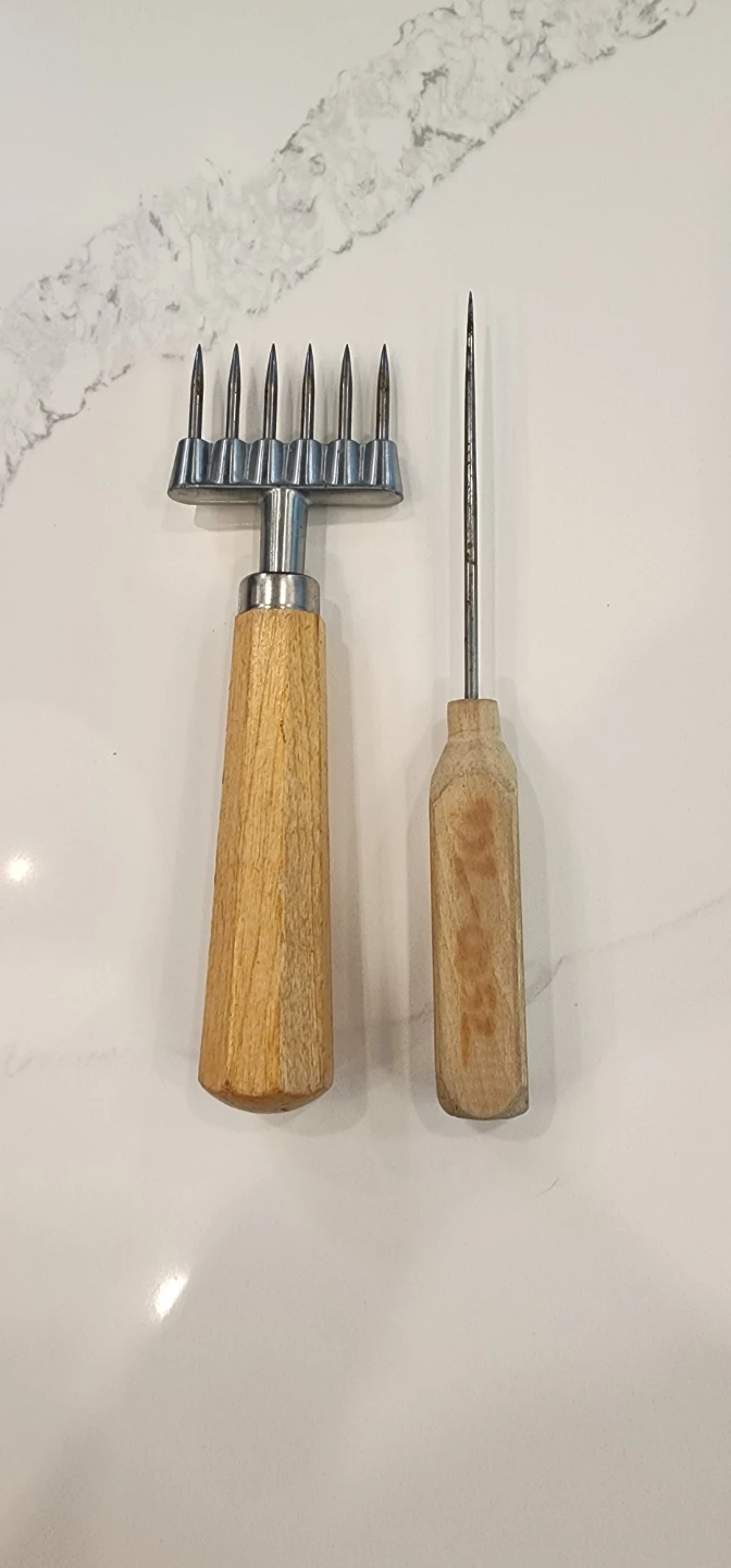 Two Vintage Ice Picks with Wooden Handles