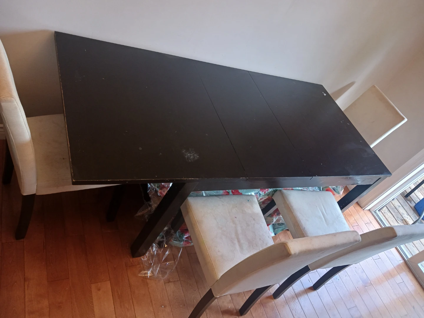 Dark Brown Dining Table with 4 Chairs