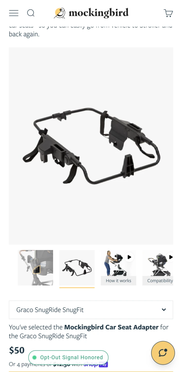 Mockingbird Car Seat Adapter for Graco SnugRide SnugFit - photo 3