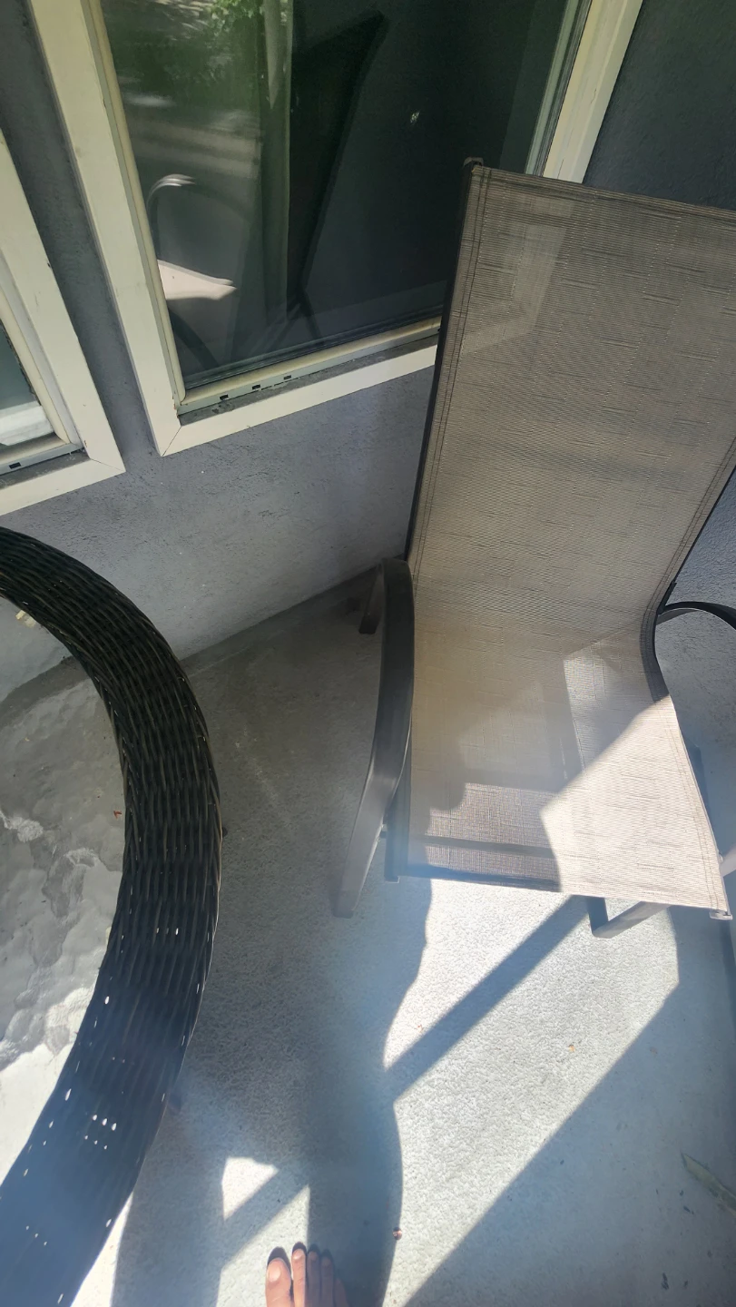 Round Glass Top Wicker Patio Table with two chairs - photo 3