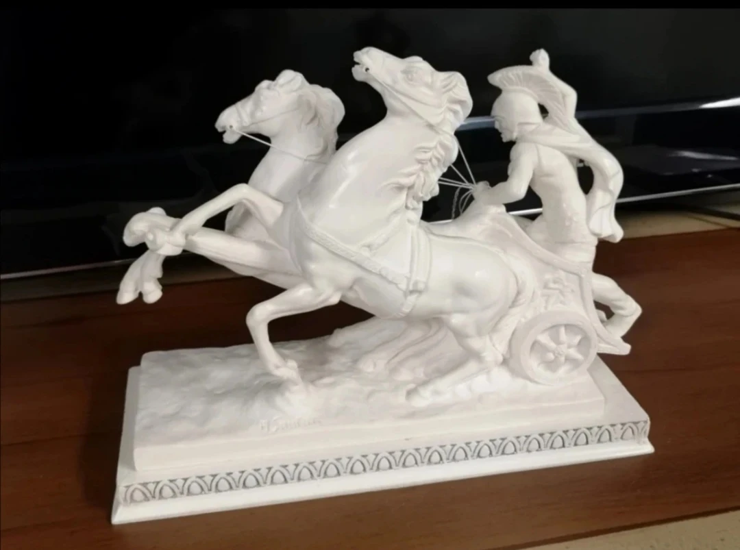 Beautiful Epic Roman Empire Chariot Sculpture by A. Santini