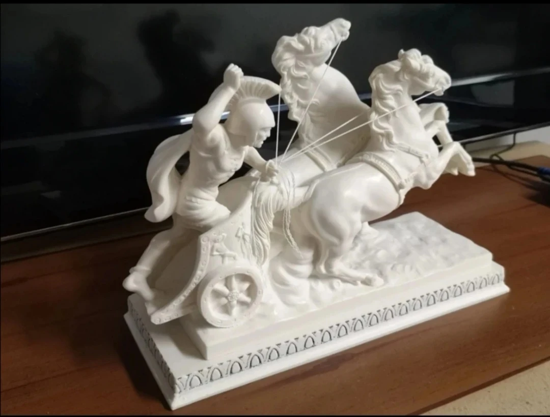 Beautiful Epic Roman Empire Chariot Sculpture by A. Santini - photo 4