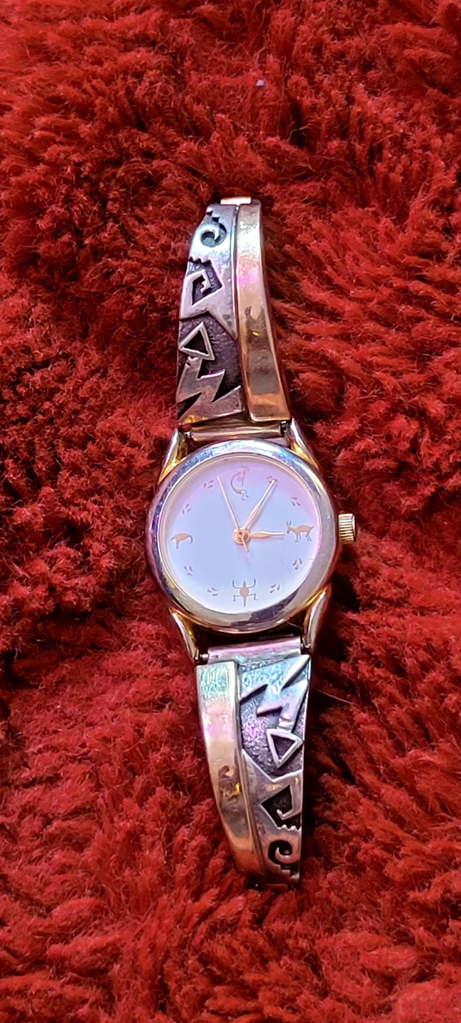 14k & stirling Southwestern-inspired watch - photo 2