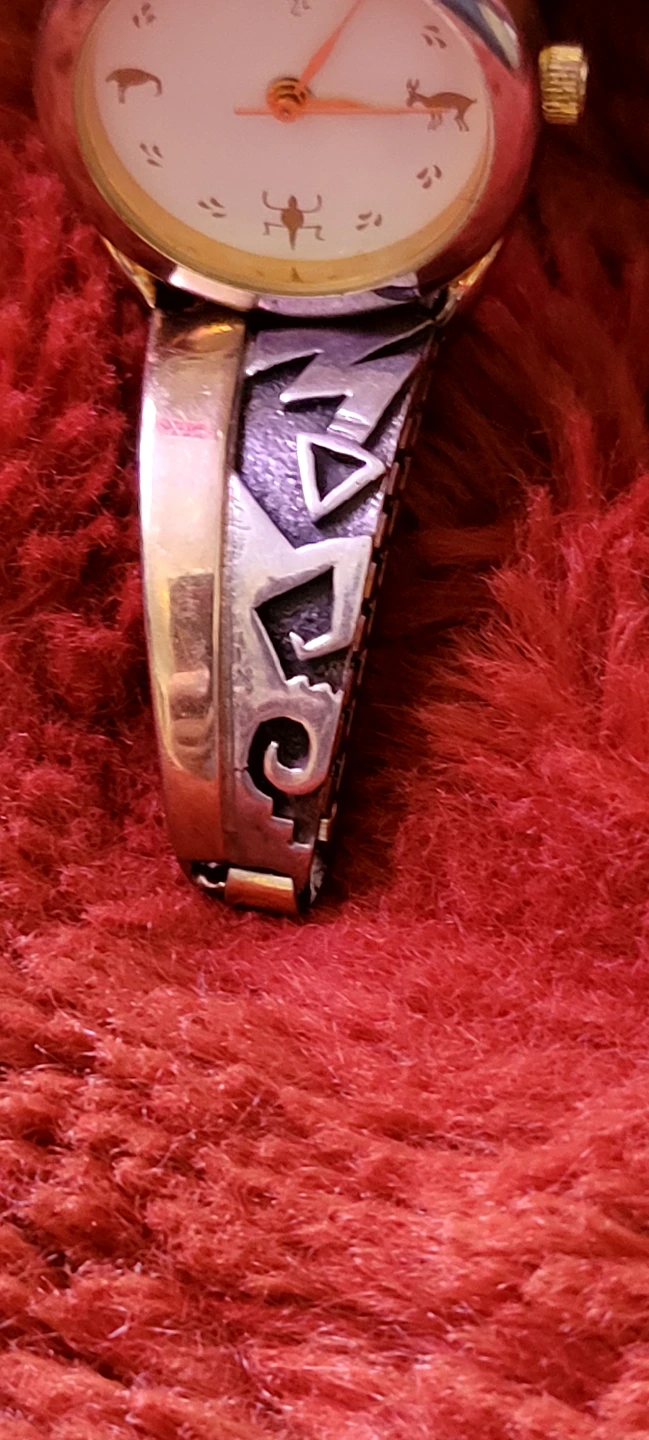 14k & stirling Southwestern-inspired watch - photo 4