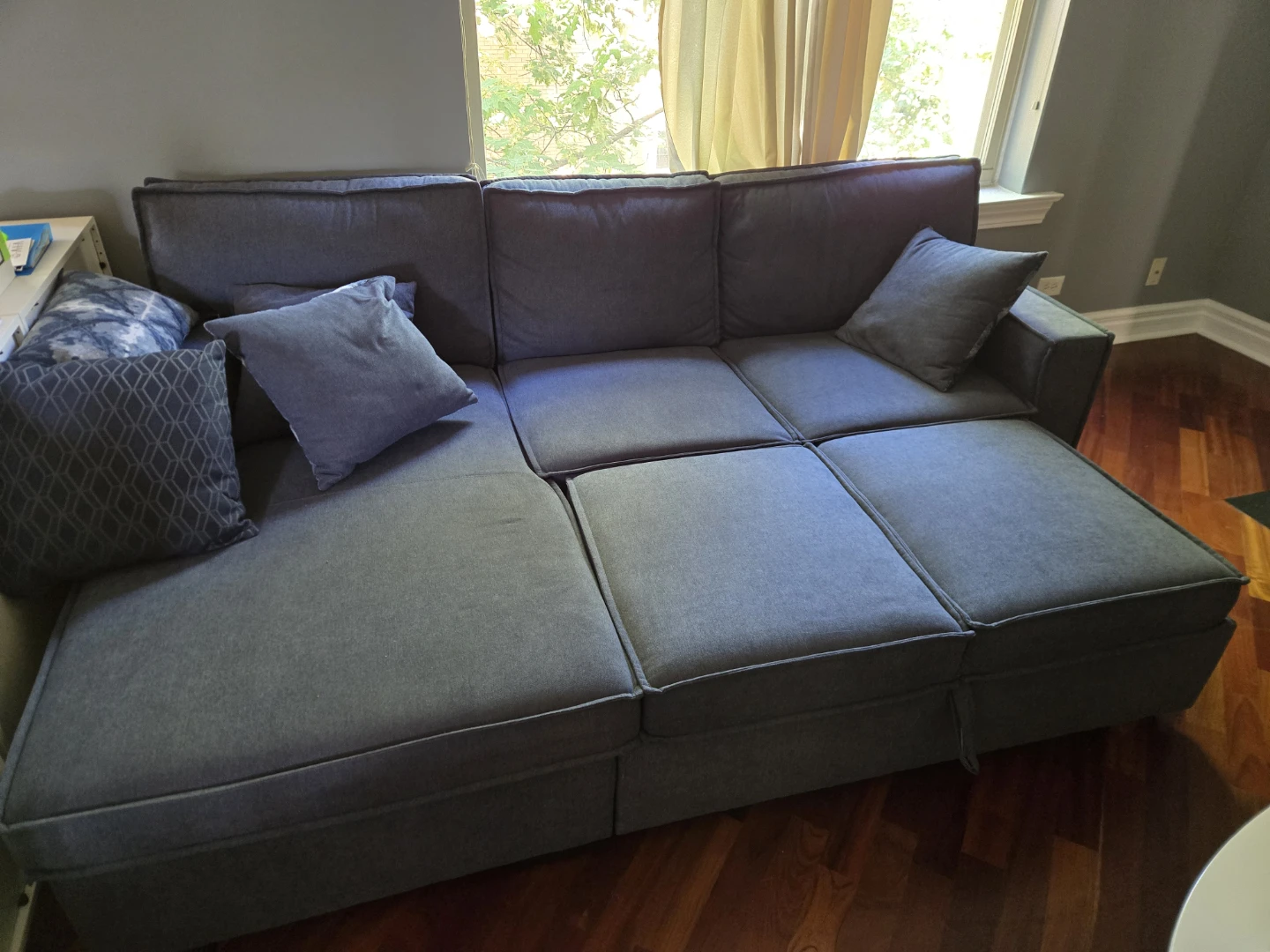Pull-Out Sleeper Sectional Sofa for 2 with Storage - photo 3