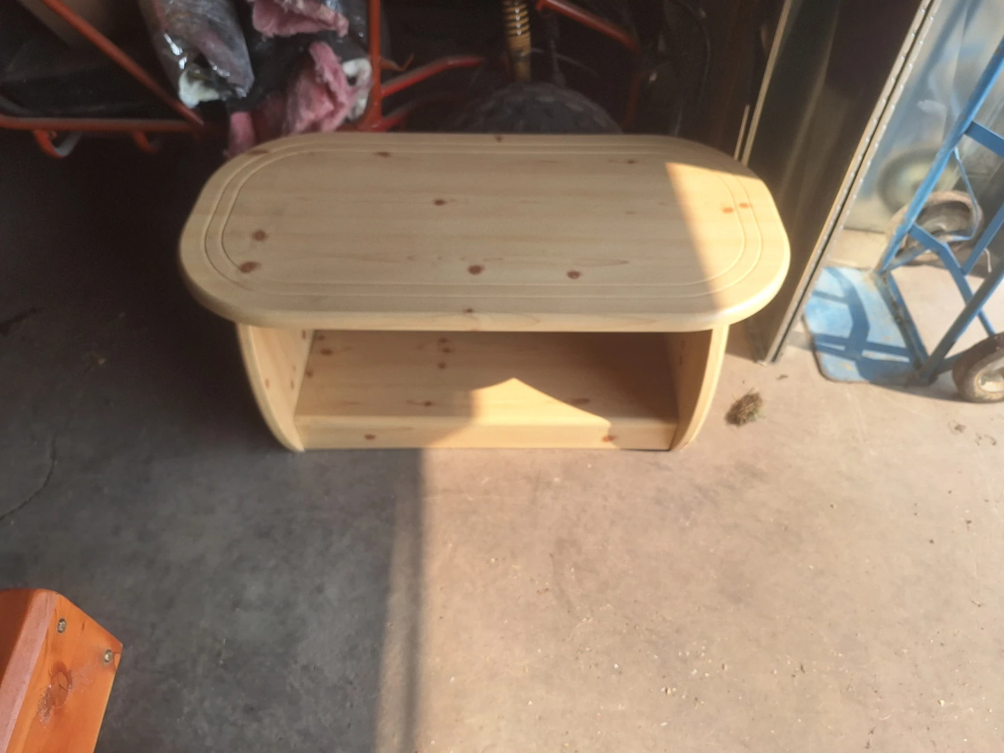 Wooden Coffee Table with Storage Shelf