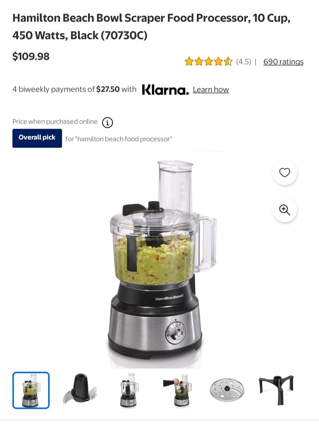 Hamilton Beach Bowl Scraper Food Processor