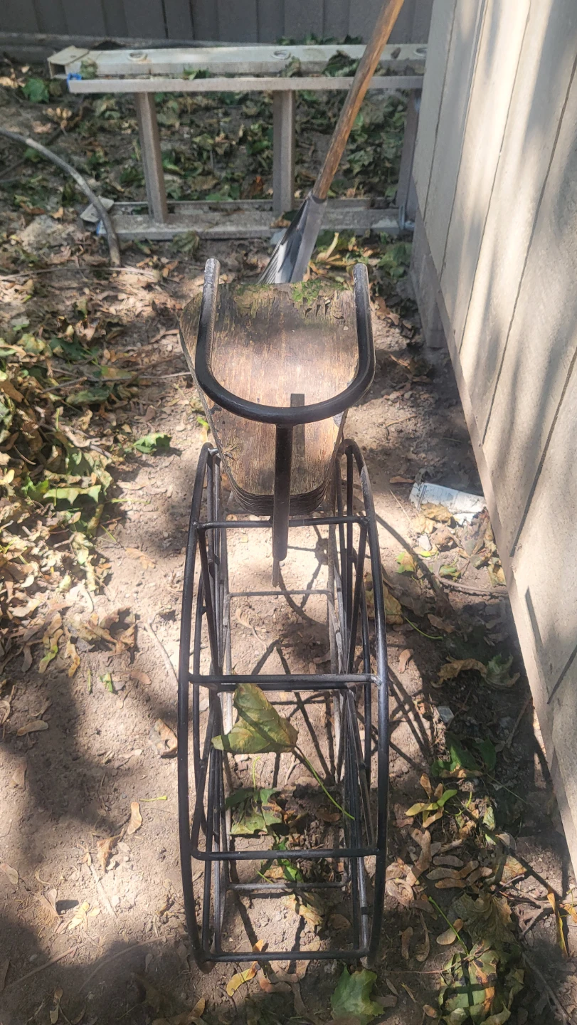 Vintage Wooden Wheelbarrow Garden Cart - photo 3