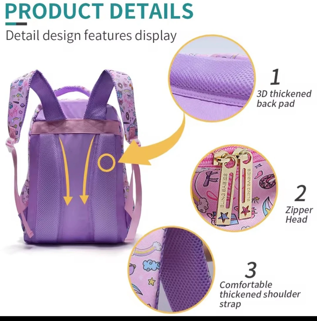 Kids Unicorn Backpack with Lunch Bag and Pencil Case - photo 3