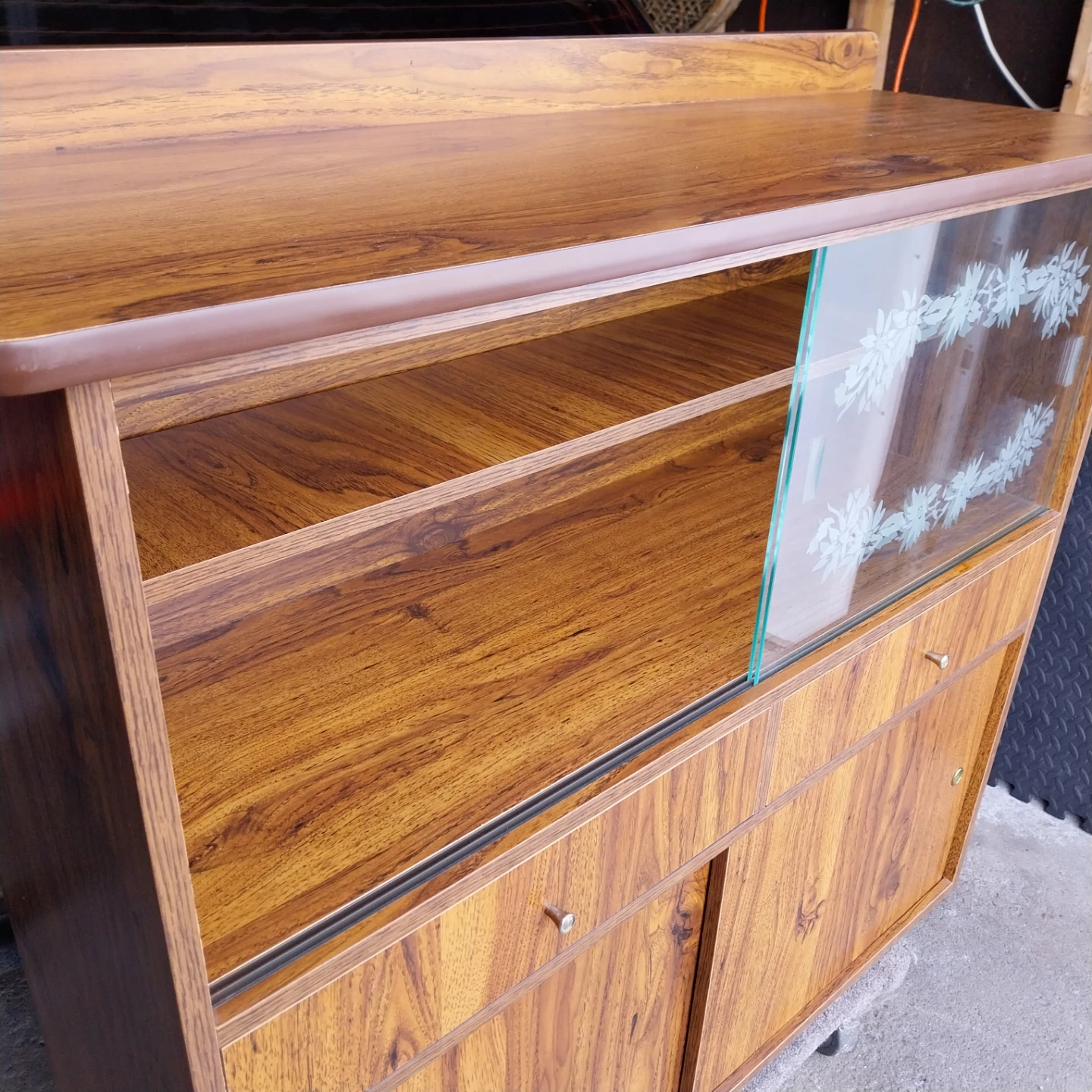 Vintage Storage Display Cabinet with Glass Doors - photo 3