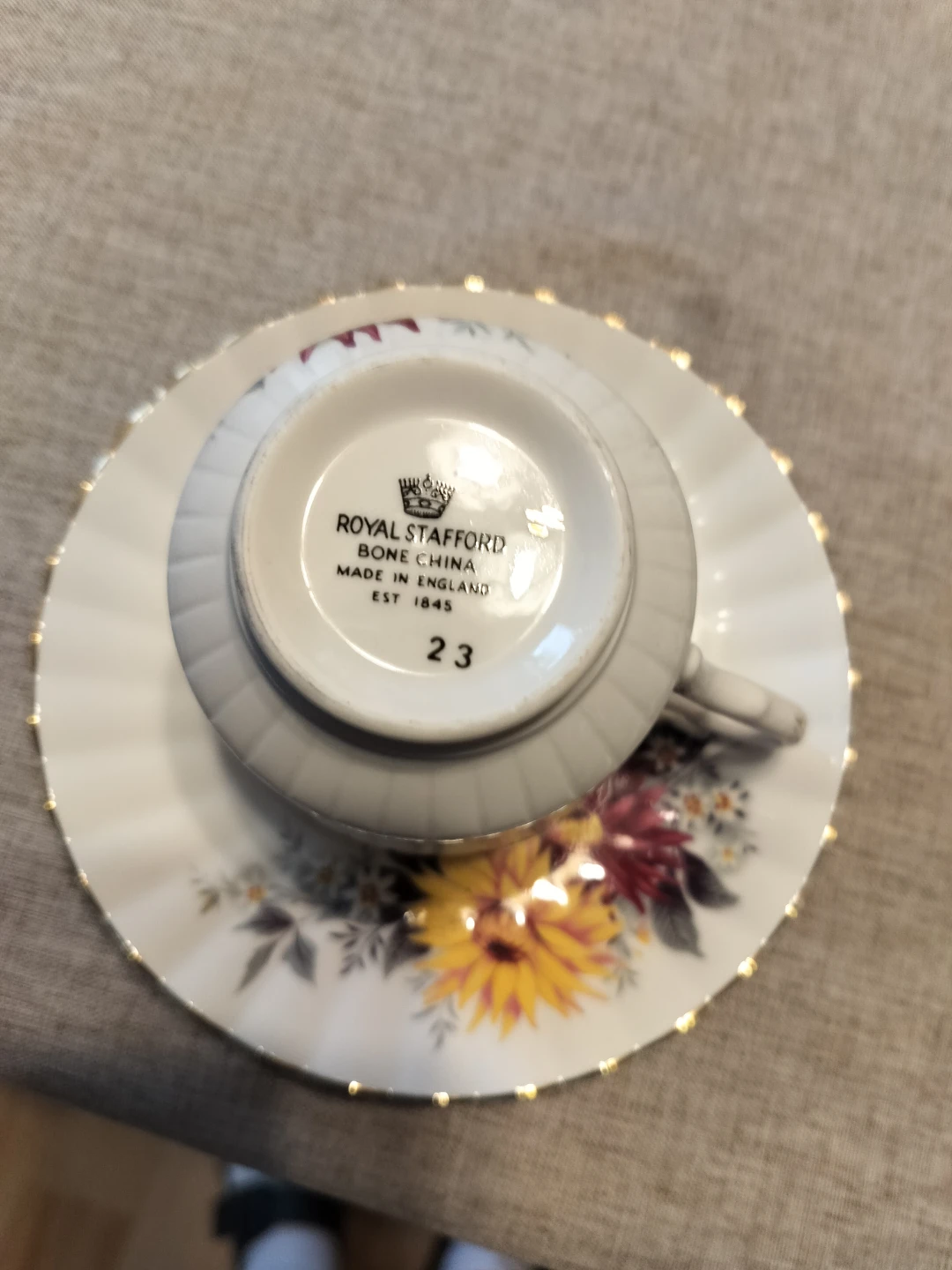 Royal Stafford Bone China Teacup and Saucer Set