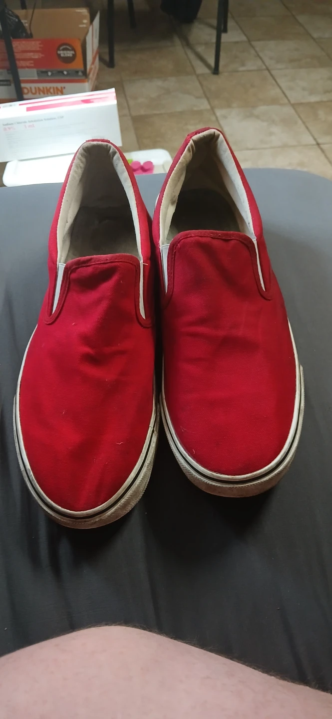 Yagayan size 13' men's slip on sneakers Red/white