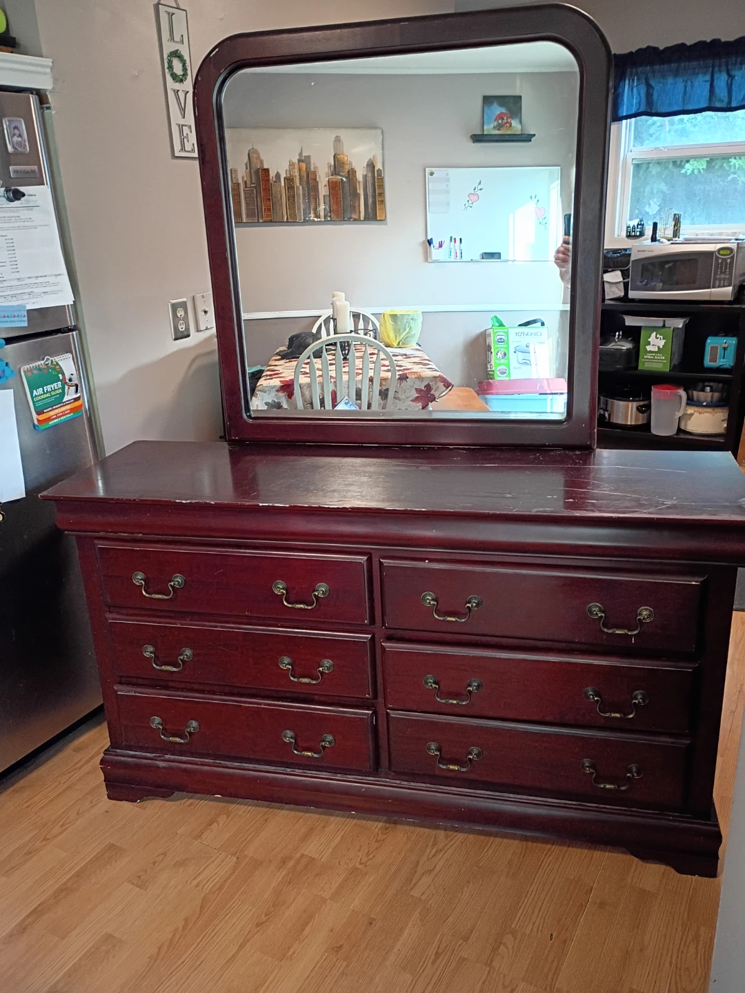 Dark Wood Dresser with Mirror