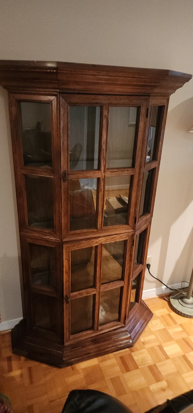 Wooden Curio Cabinet Display Hutch - photo 2