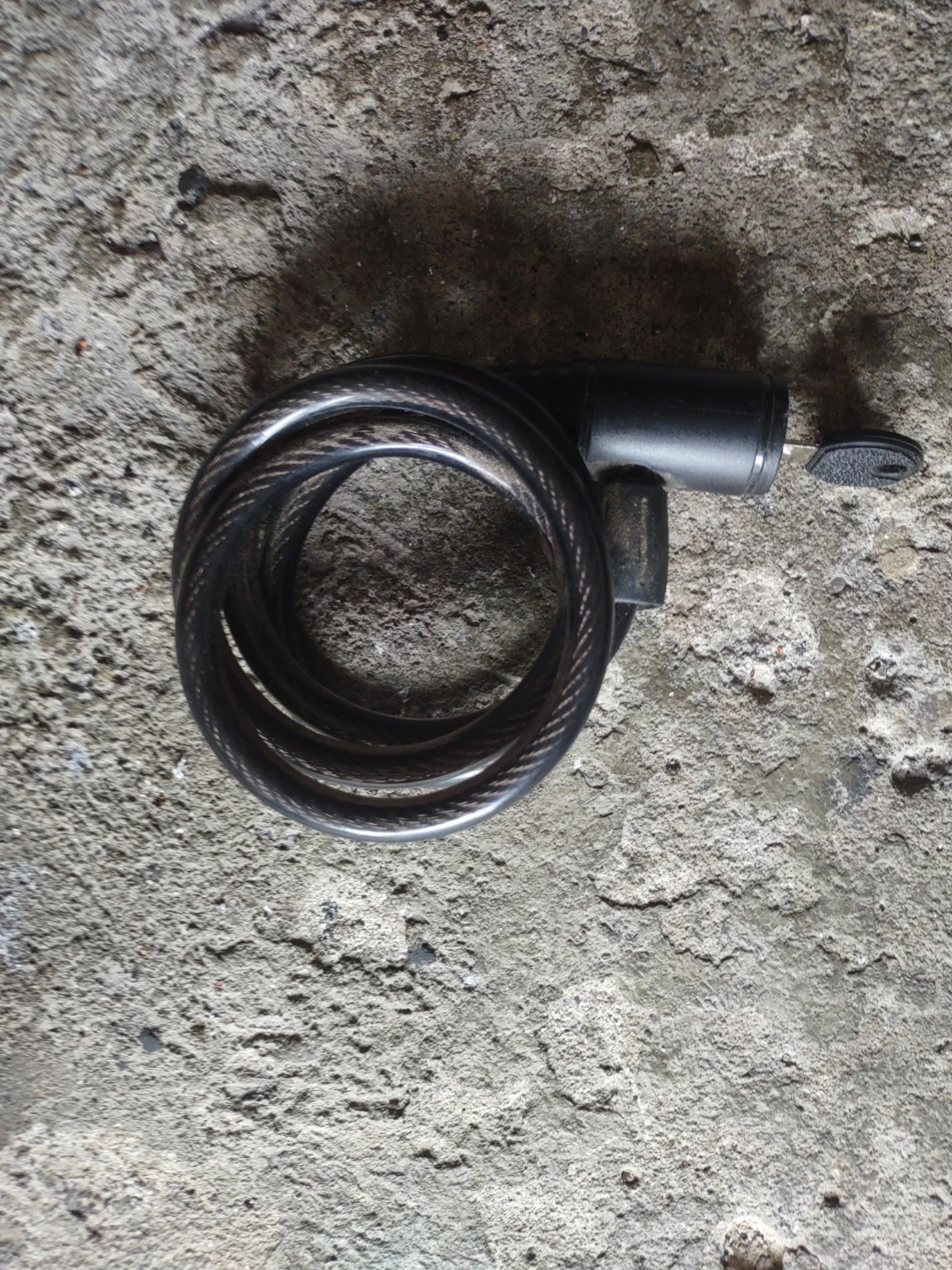 Black Coil Bike Lock with Keys