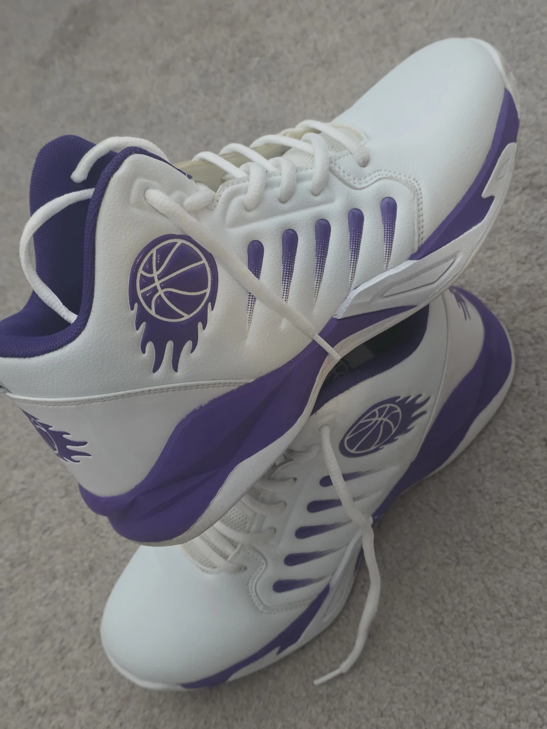 White & Purple Basketball Shoes - photo 3