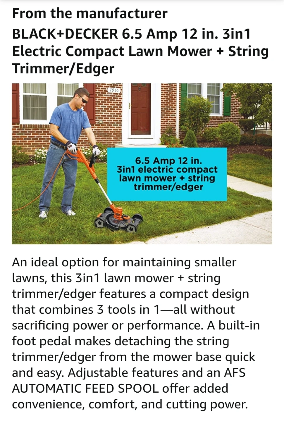 BLACK+DECKER 3-in-1 String Trimmer/Edger & Lawn Mower - photo 5