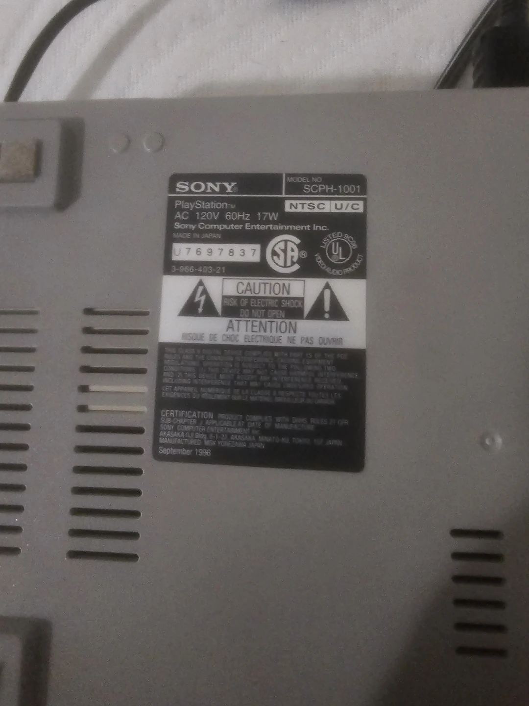 Sony PlayStation 1 Console SCPH-1001 - photo 2