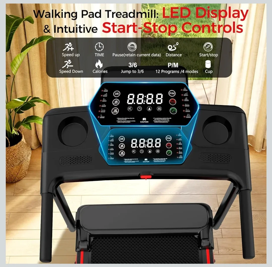 Walking Pad Treadmill - 330lbs Capacity, 15" x 38" Deck - photo 2