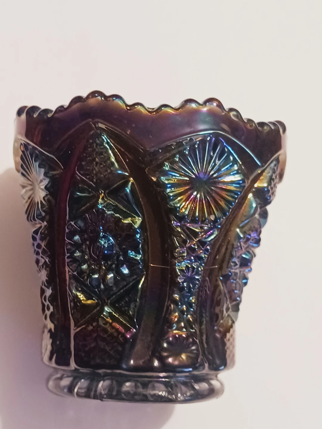 Imperial Purple Amethyst Carnival Glass Toothpick Holder - photo 3