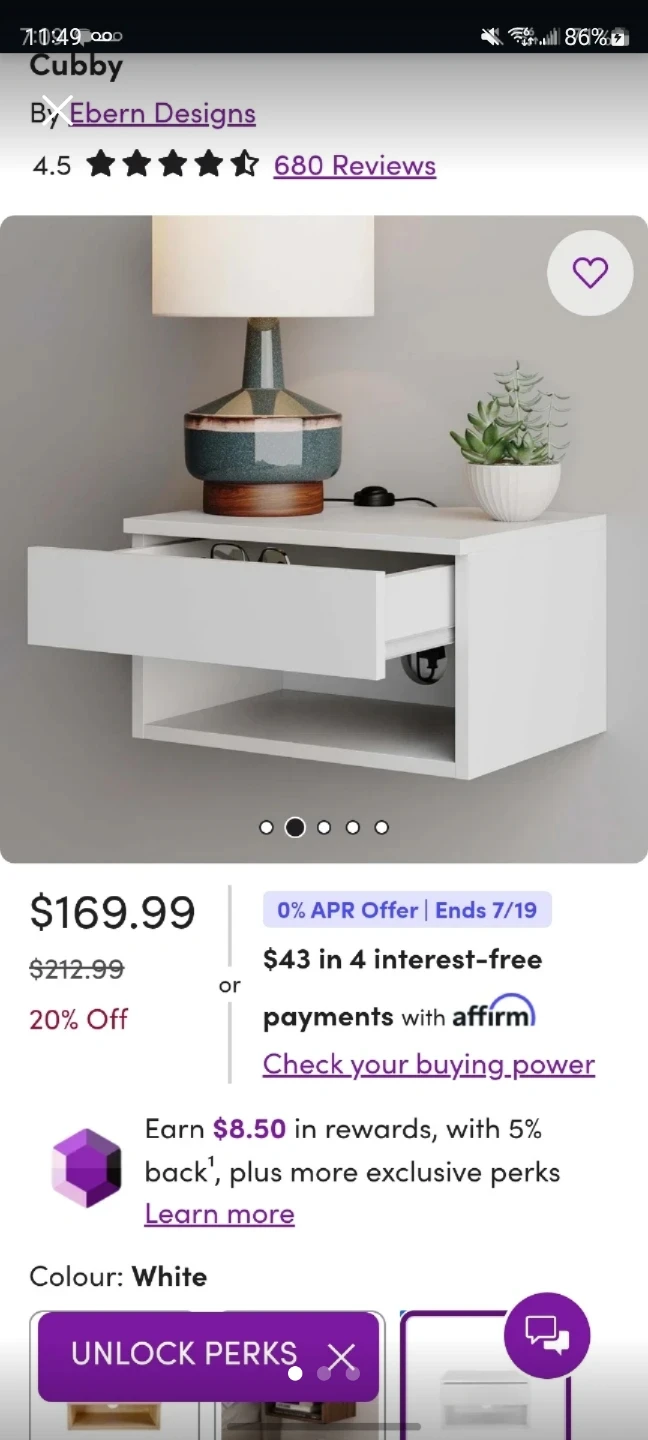 Nathan James Floating Drawer Brand New/Still in Box
