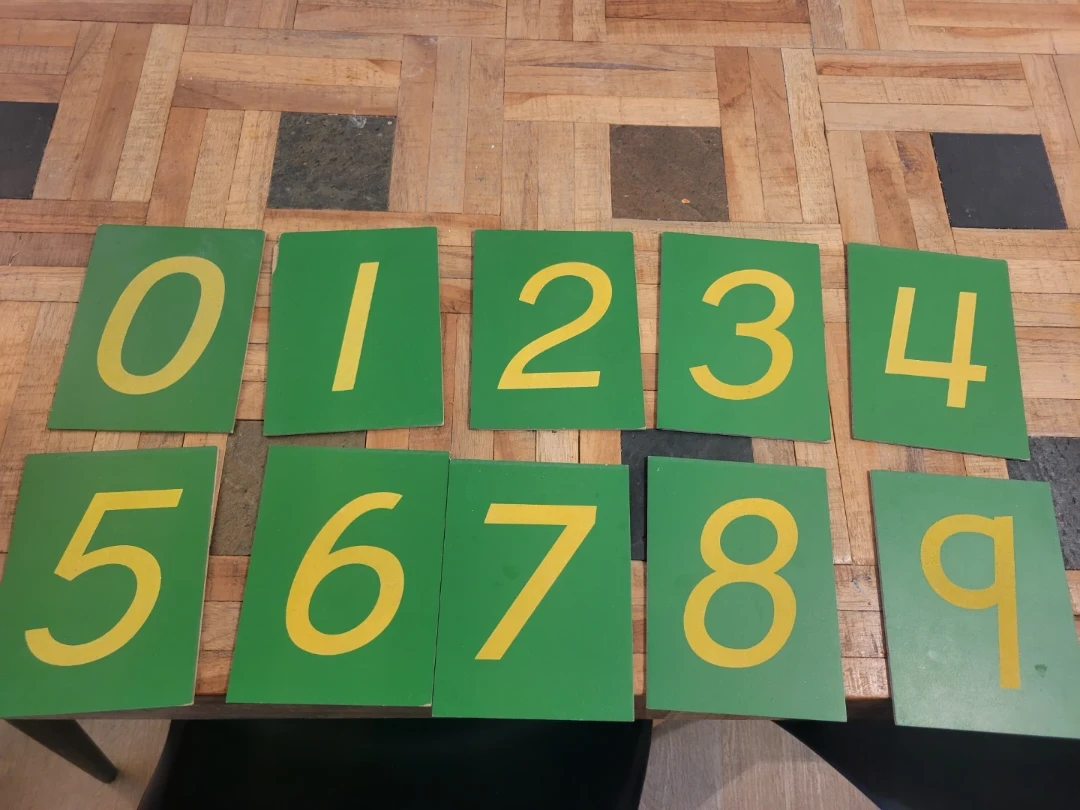 Montessori Sandpaper numbers with wooden storage box