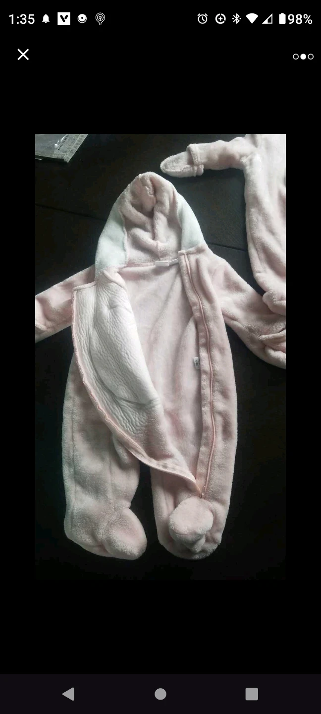 Pink Bunny Fleece Baby Bunting Suit - photo 2