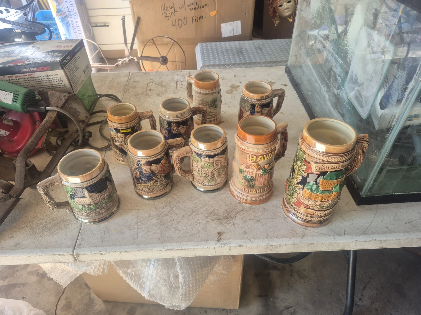 Set of 7 Ceramic Beer Mugs
