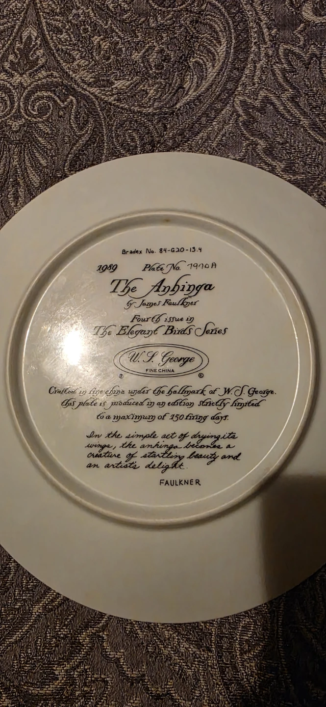 The Anhinga Plate by J. Faulkner - photo 2