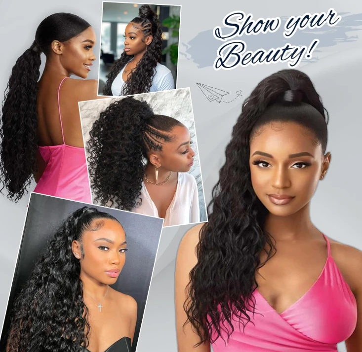 Wave Ponytail Extension - Natural Black 12-24 Inch - photo 5