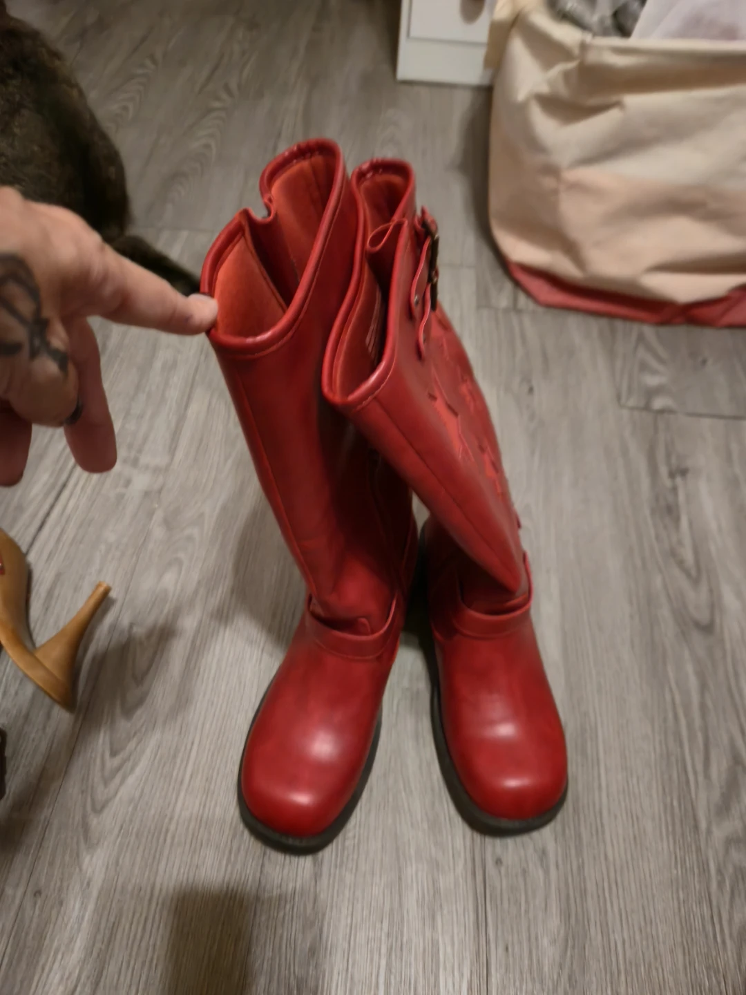 Women's Red Knee-High Boots
