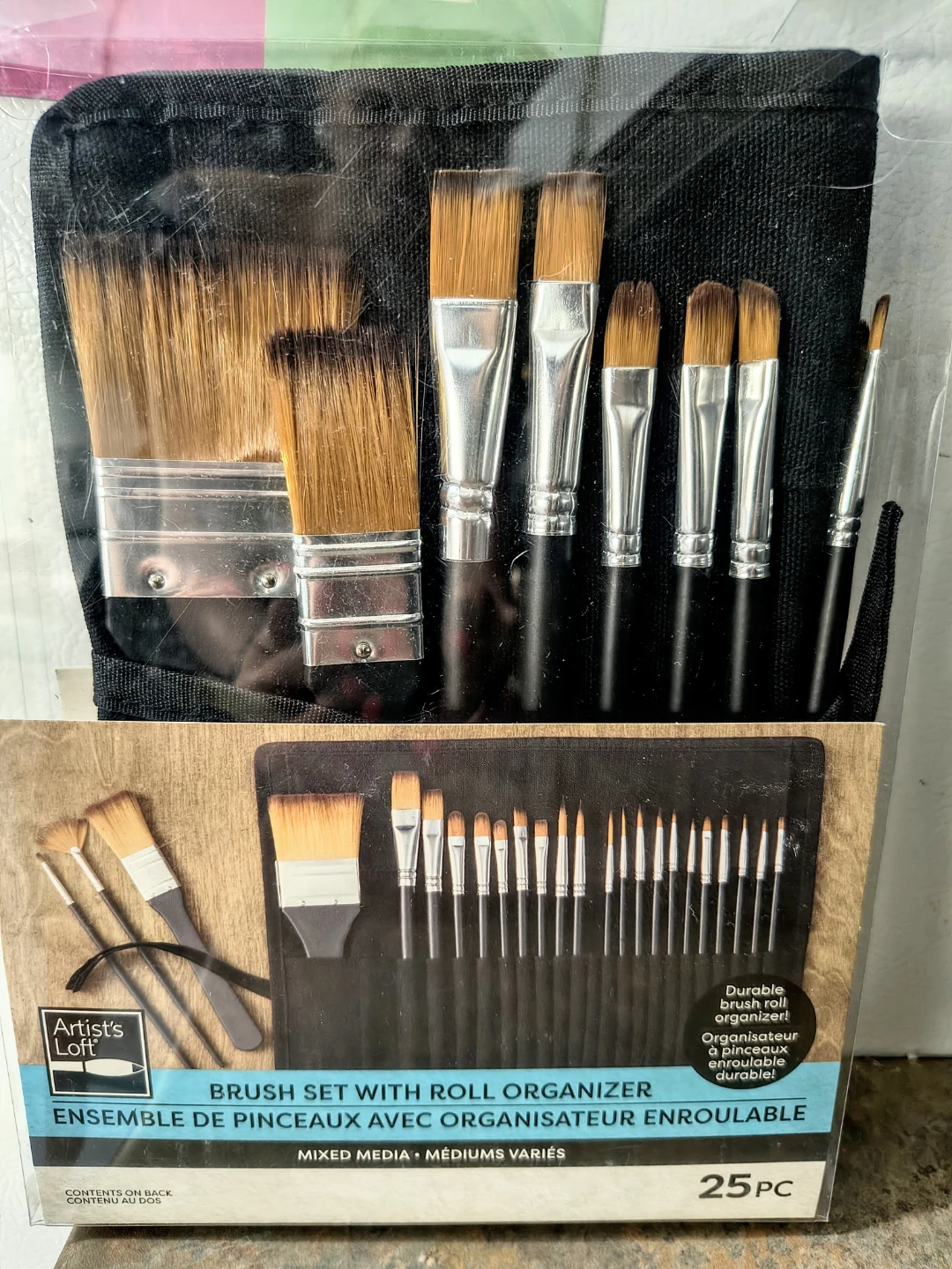 Artist's Loft 25 Piece Brush Set with Roll Organizer