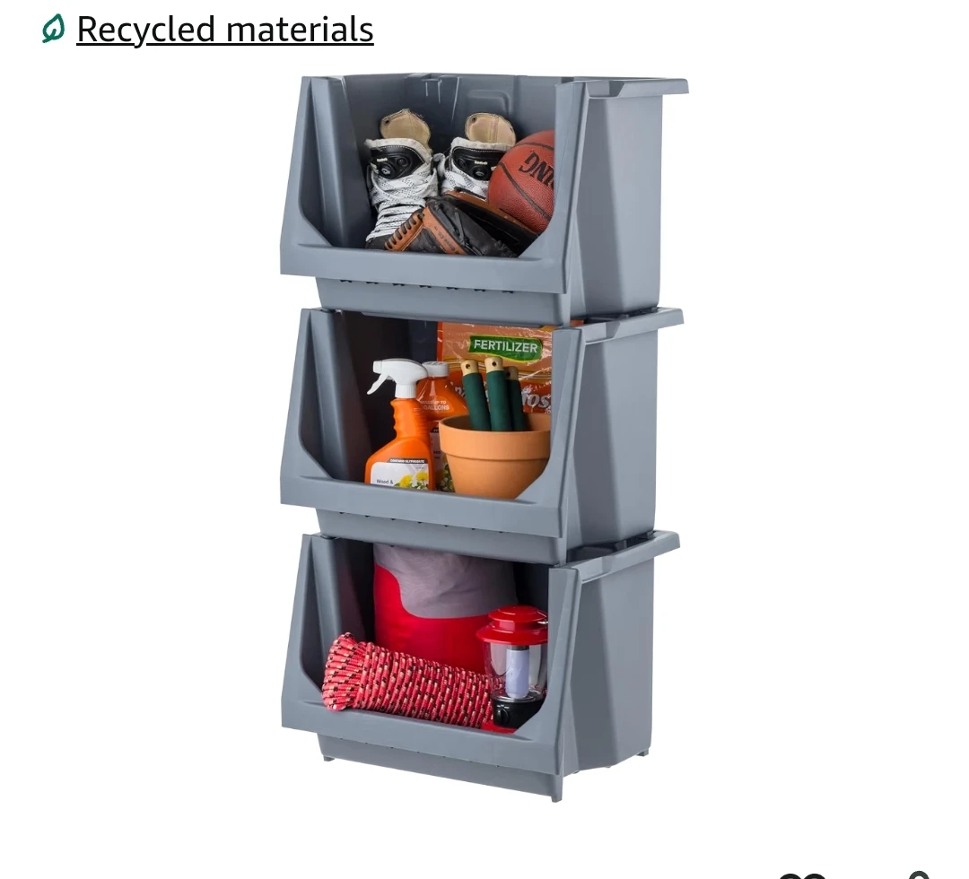 Gracious Living 13-1/2 X 9-1/2 X 7-3/4 IN. Stacking Bin