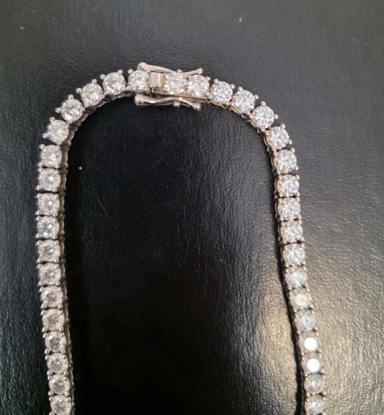 Moissanite Tennis Necklace 4mm w/ box - photo 3