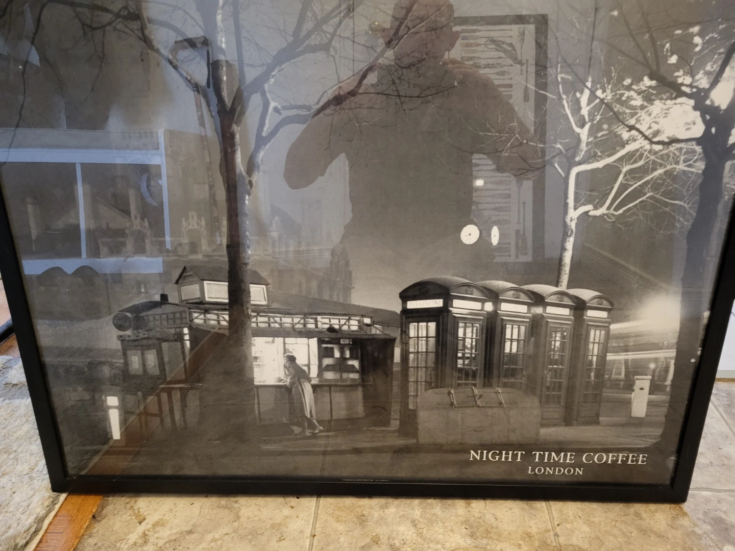 Night Time Coffee London Framed Art Print