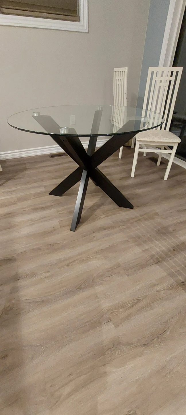 Glass Top Dining Table with X-Base - photo 3