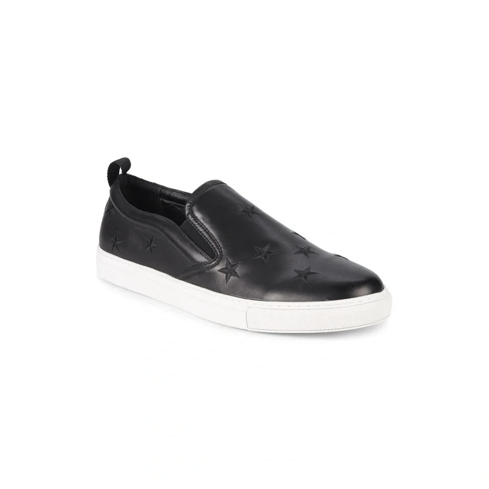 Russell Park Davide Black Star Slip-On Sneakers Size 10.5 - photo 4
