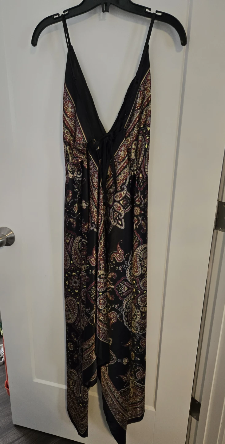 Women's Black Paisley Print Maxi Dress - photo 2