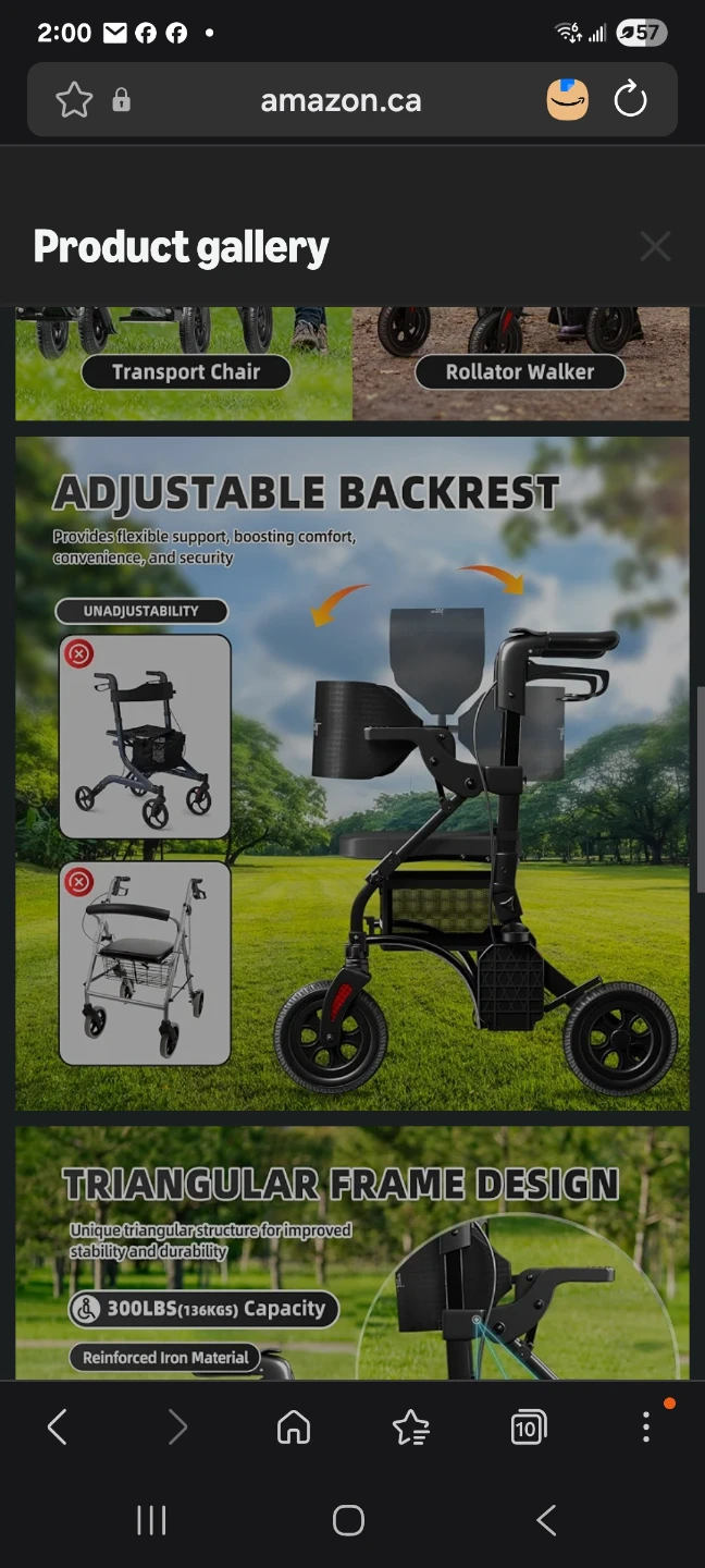 BigAlex 2 in 1 Rollator Walker & Transport Chair - photo 4