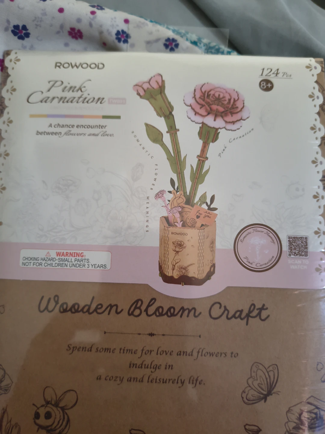 PUZZLE Rowood Wooden Bloom Craft Pink Carnation