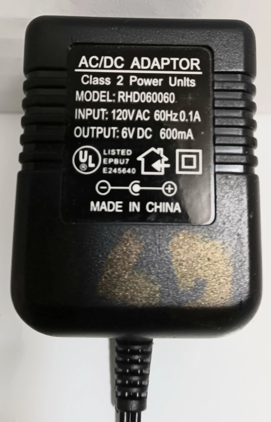 🔌RHD060060 AC/DC Adaptor 6V 600mA🔌 - photo 3